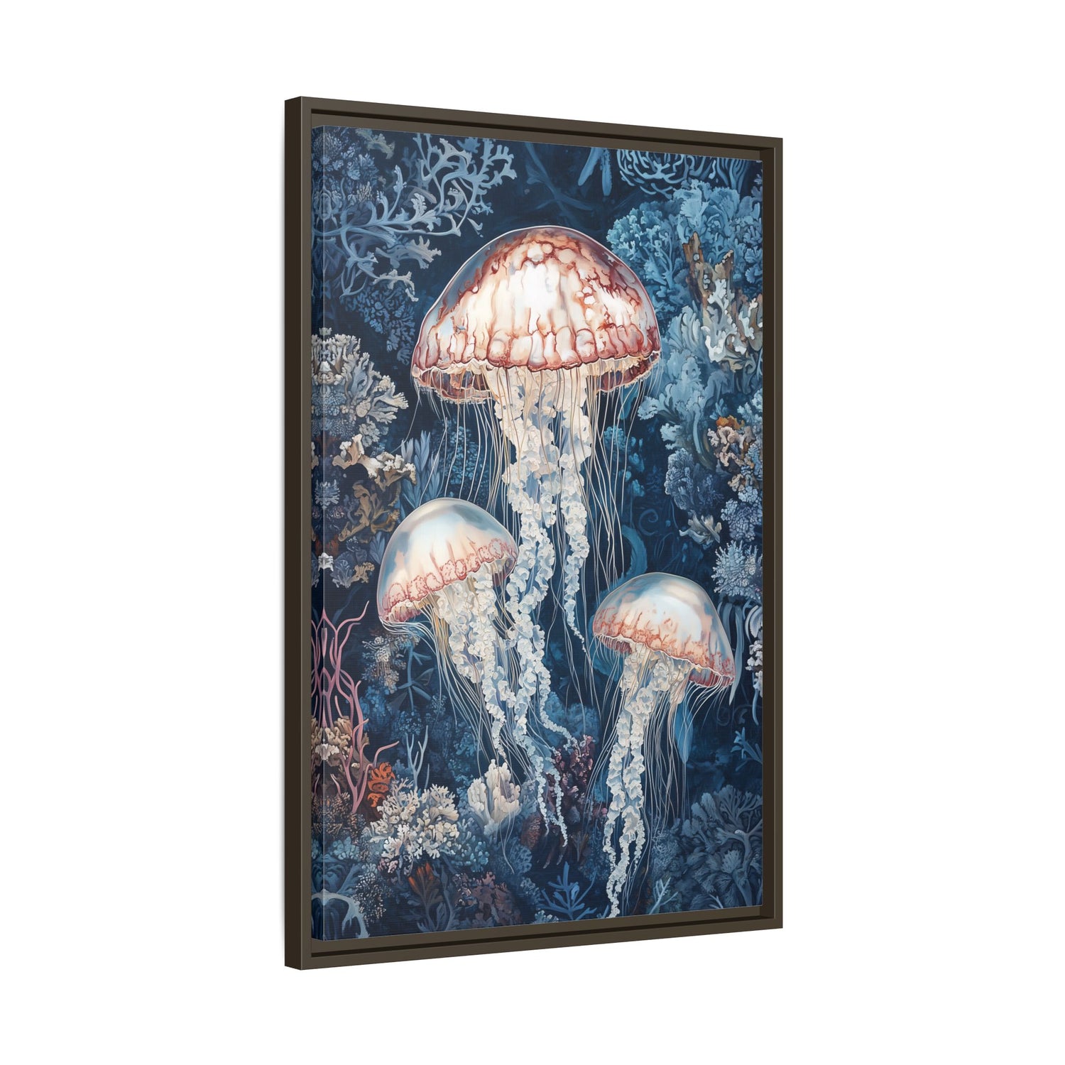 Framed Canvas - Ethereal Ocean Jellyfish