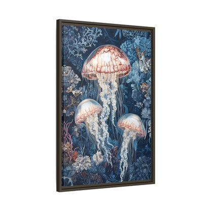 Framed Canvas - Ethereal Ocean Jellyfish