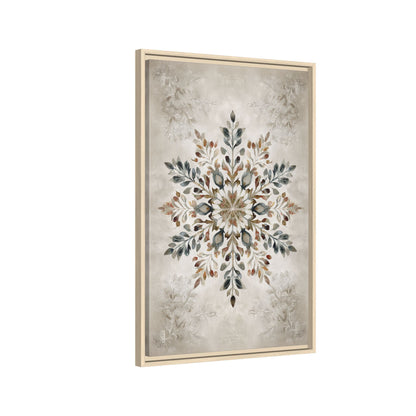 Framed Canvas - Nordic Botanical Snowflake