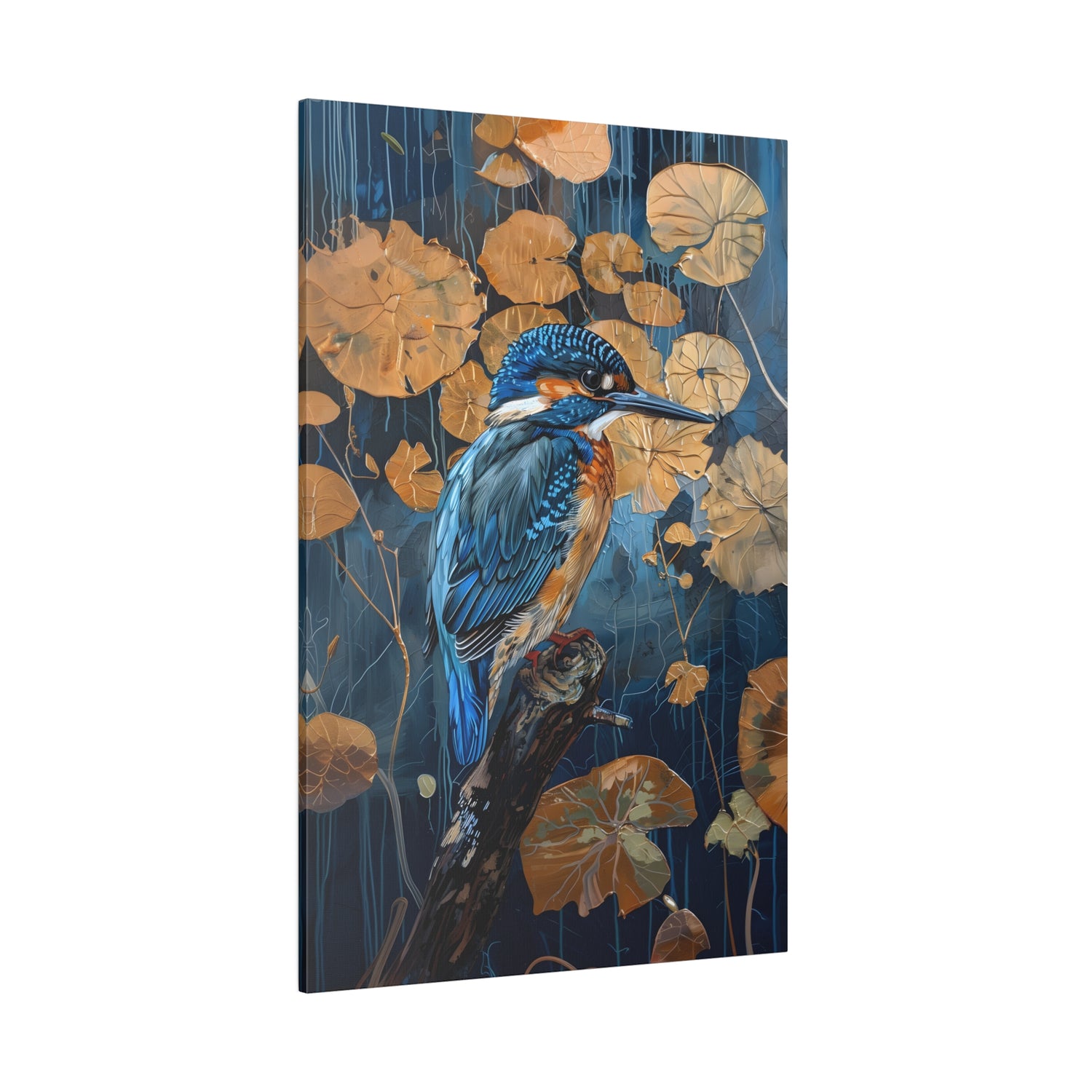 .75&quot; Matte Canvas - Golden Leaves Kingfisher