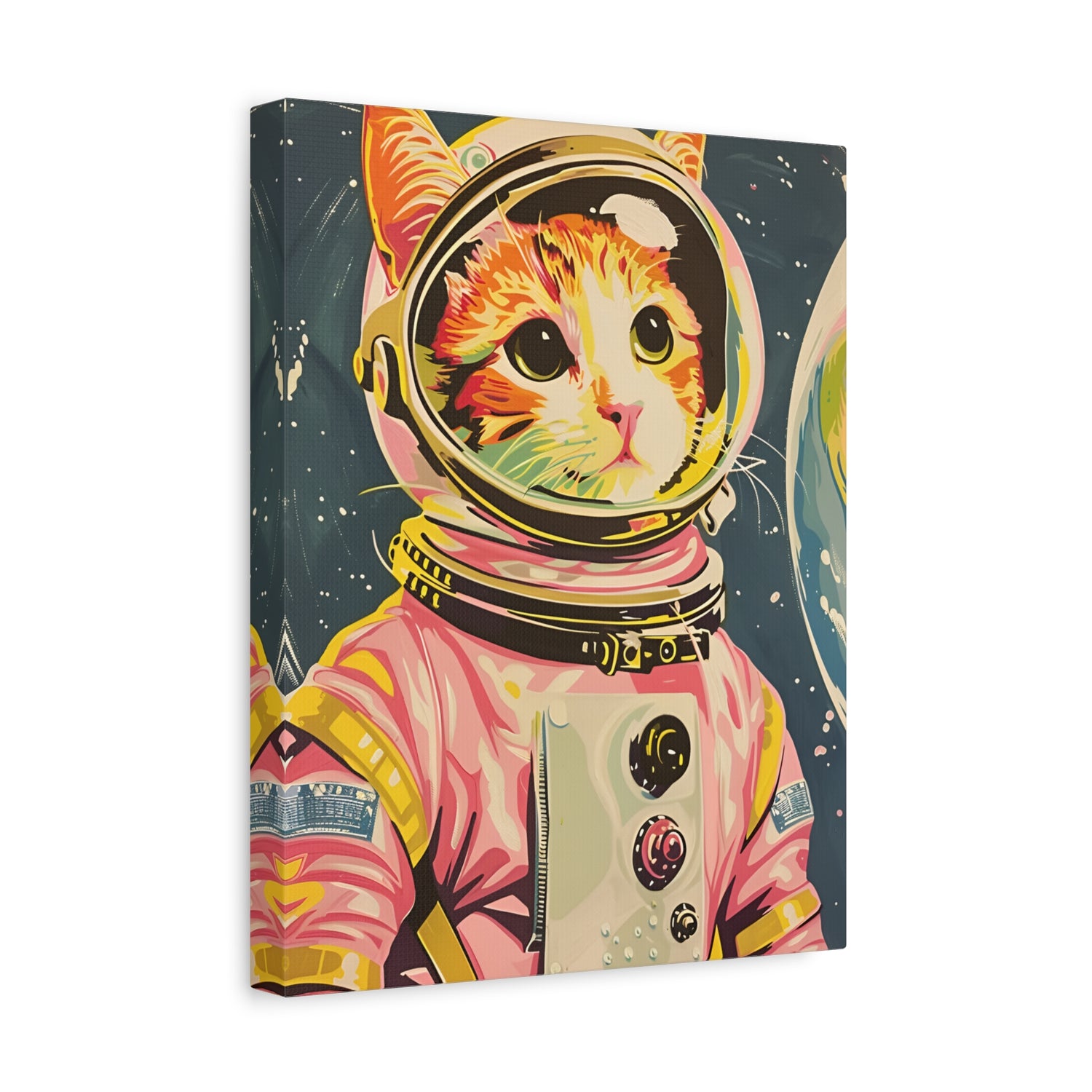 1.25" Matte Canvas - Catstronaut Pink Mission
