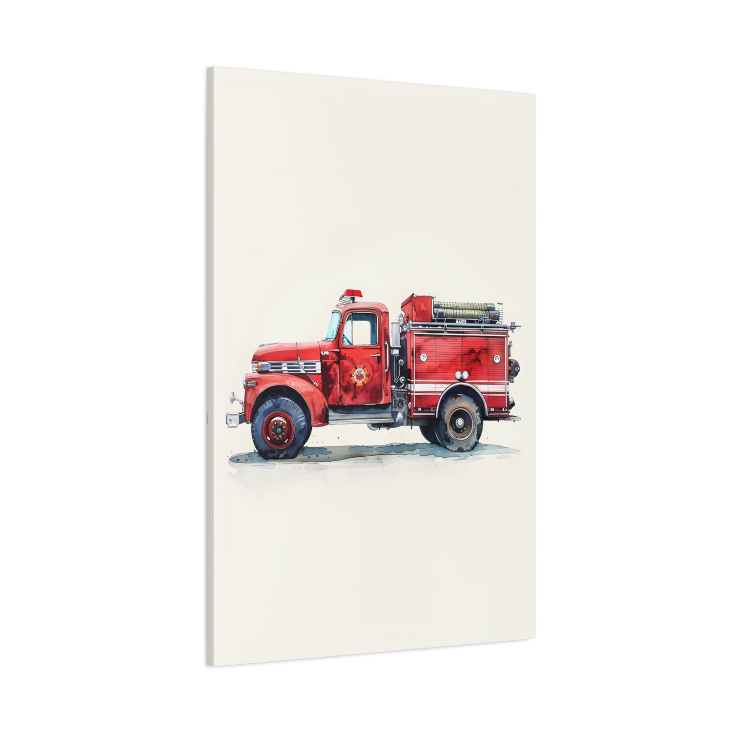 1.25" Matte Canvas - Vintage Firetruck Nursery
