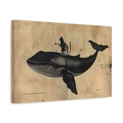 1.25" Matte Canvas - Cat Rides Whale Theory