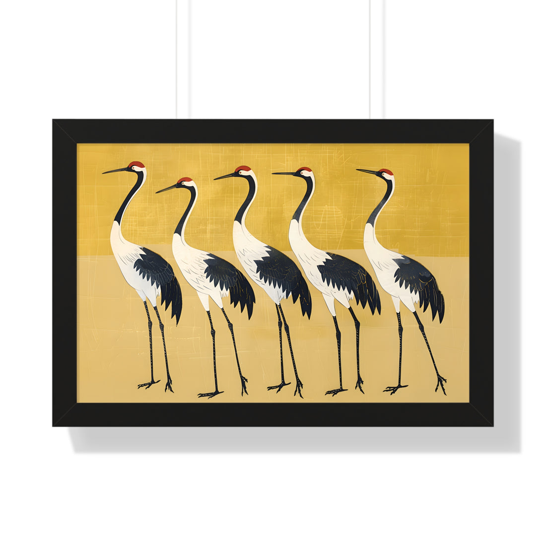 Framed Paper Print - Golden Parade of Cranes