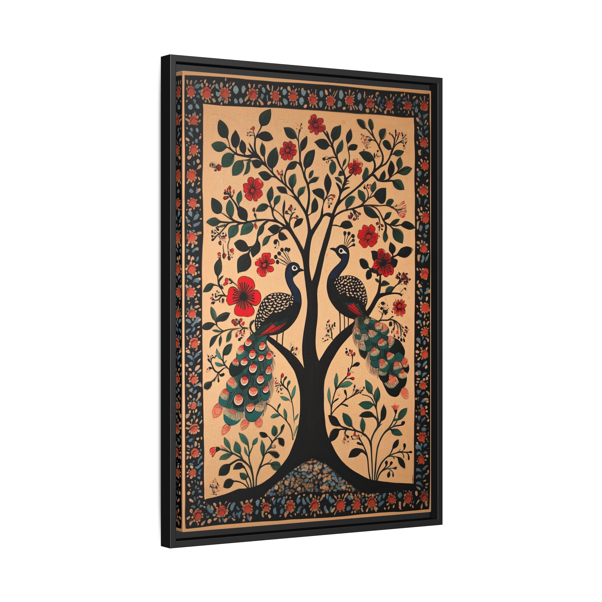 Framed Canvas - Lovers Under Blooming Canopy