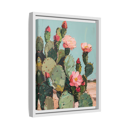 Framed Canvas - Arizona Blooming Cactus Color