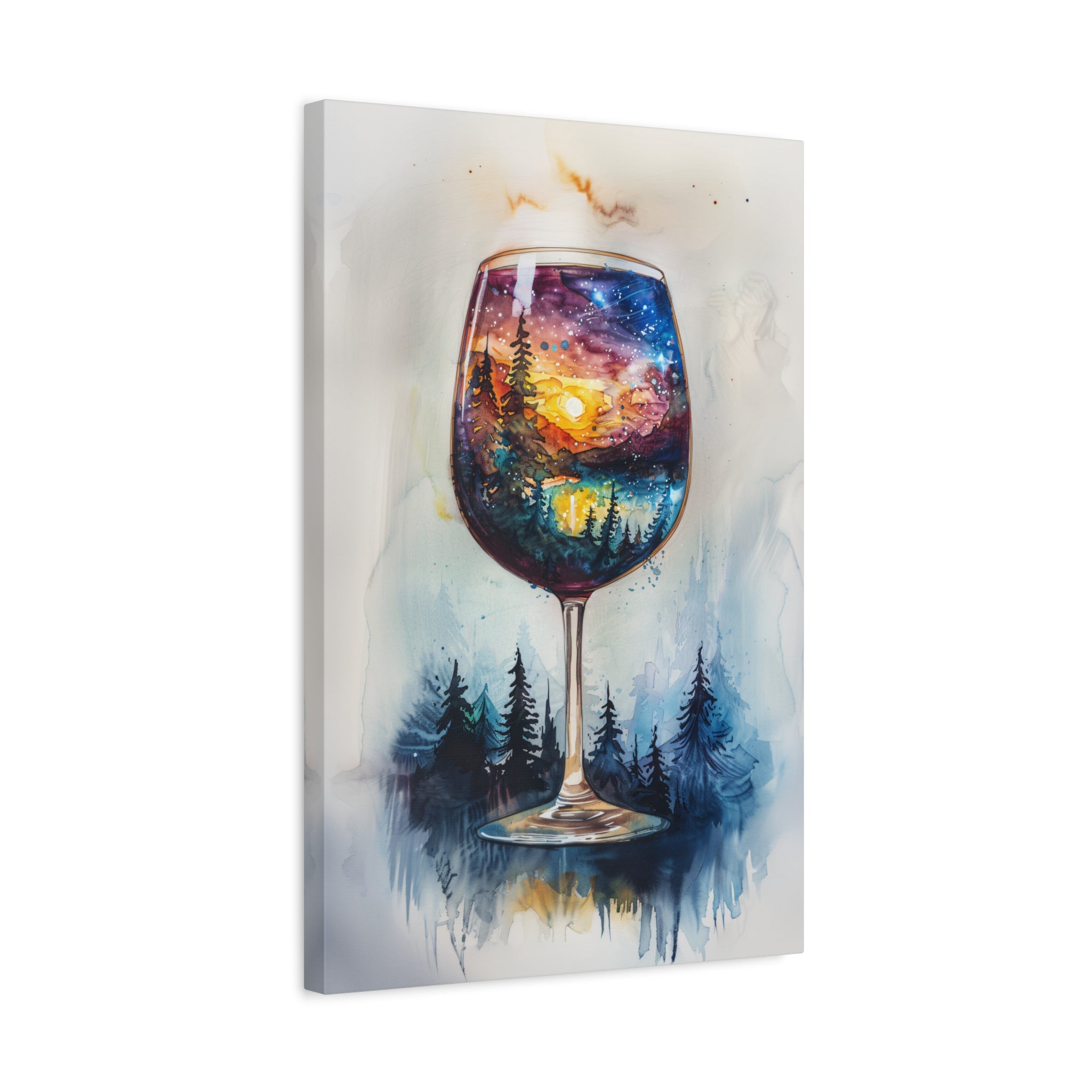 1.25" Matte Canvas - Galaxy Within the Wine Glass