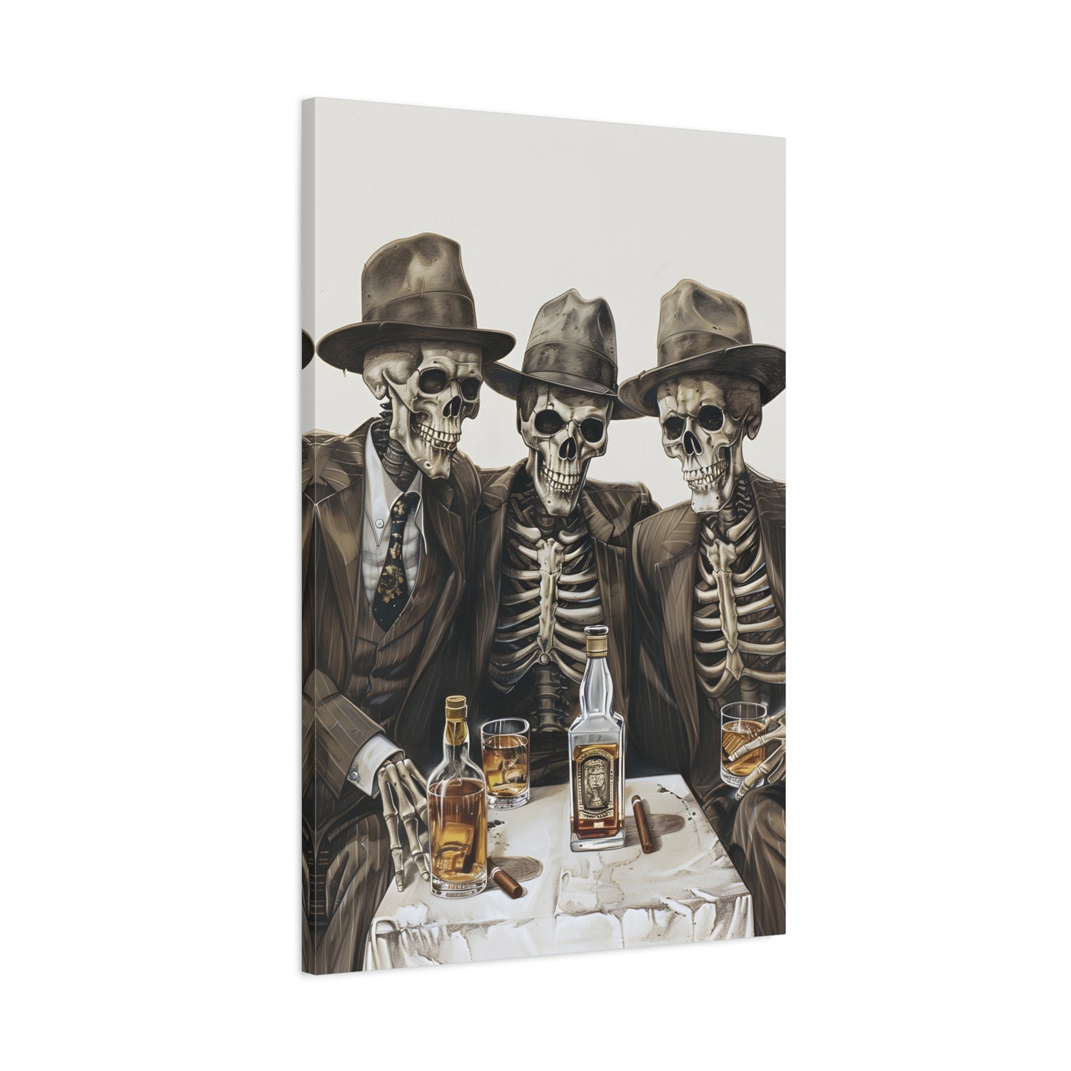 1.25" Matte Canvas - Skeleton Whiskey Gentlemen