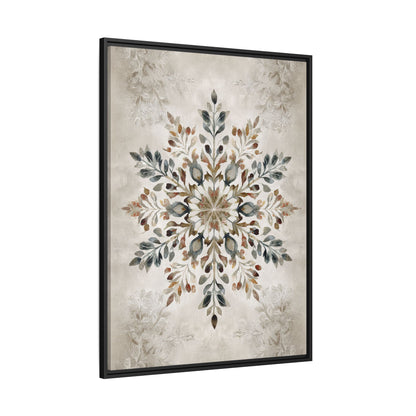 Framed Canvas - Nordic Botanical Snowflake
