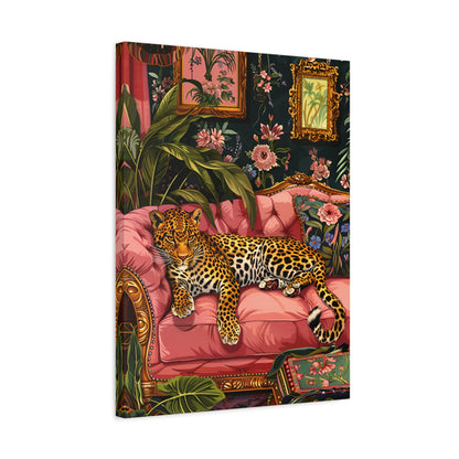 1.25" Matte Canvas - Leopard Lounge in Bloom