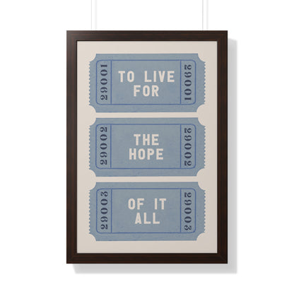 Framed Paper Print - The Hope Ticket Trilogy