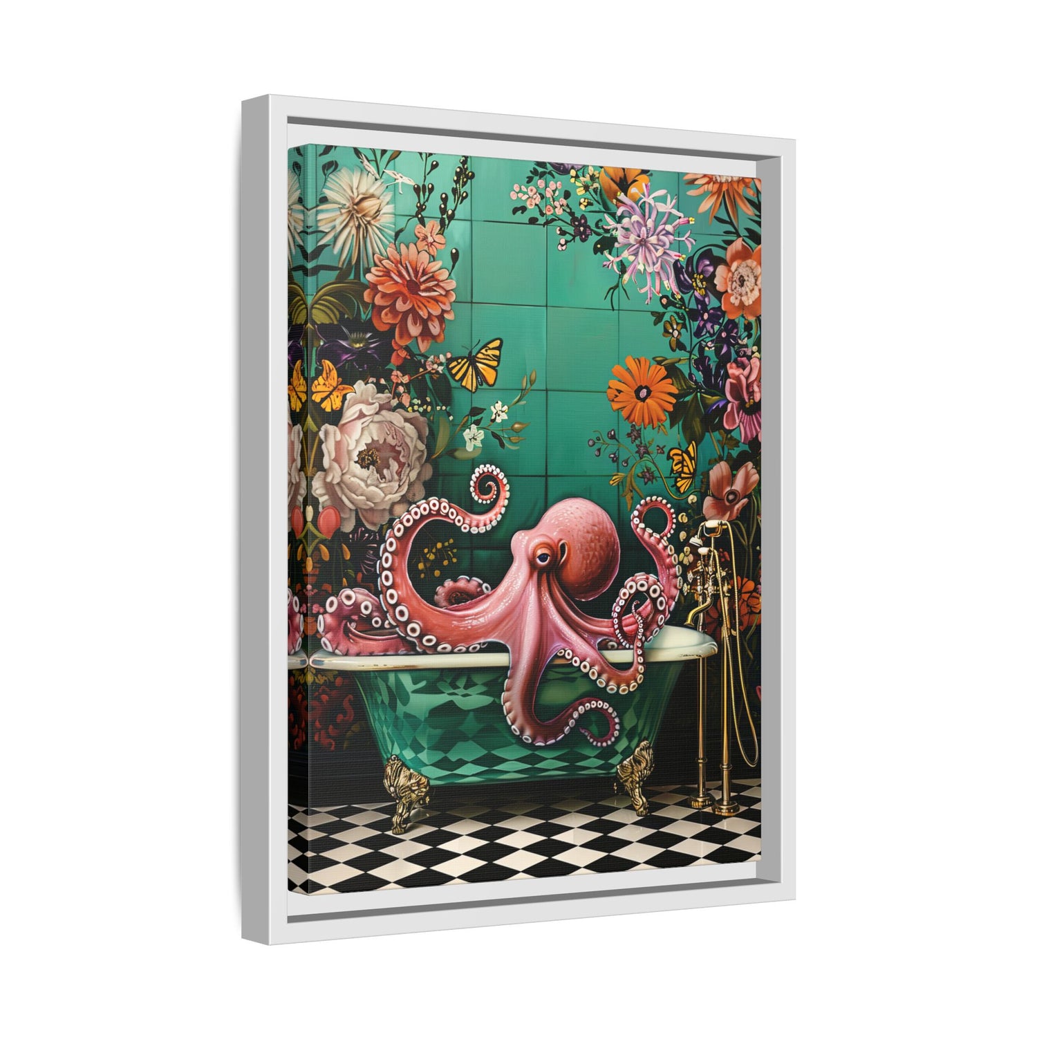 Framed Canvas - Octopus Bath Royale