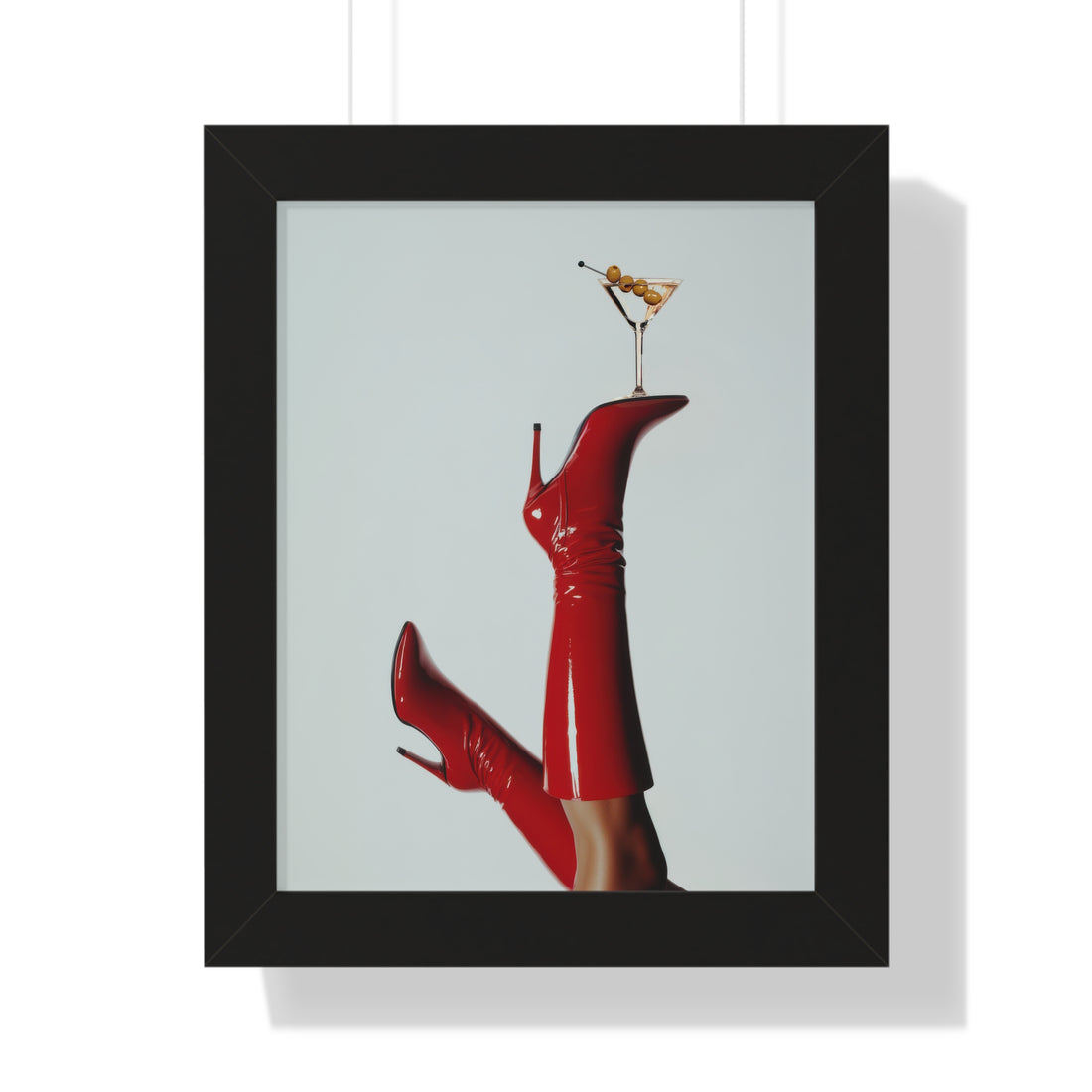 Framed Paper Print - Cocktails &amp; Red Stilettos