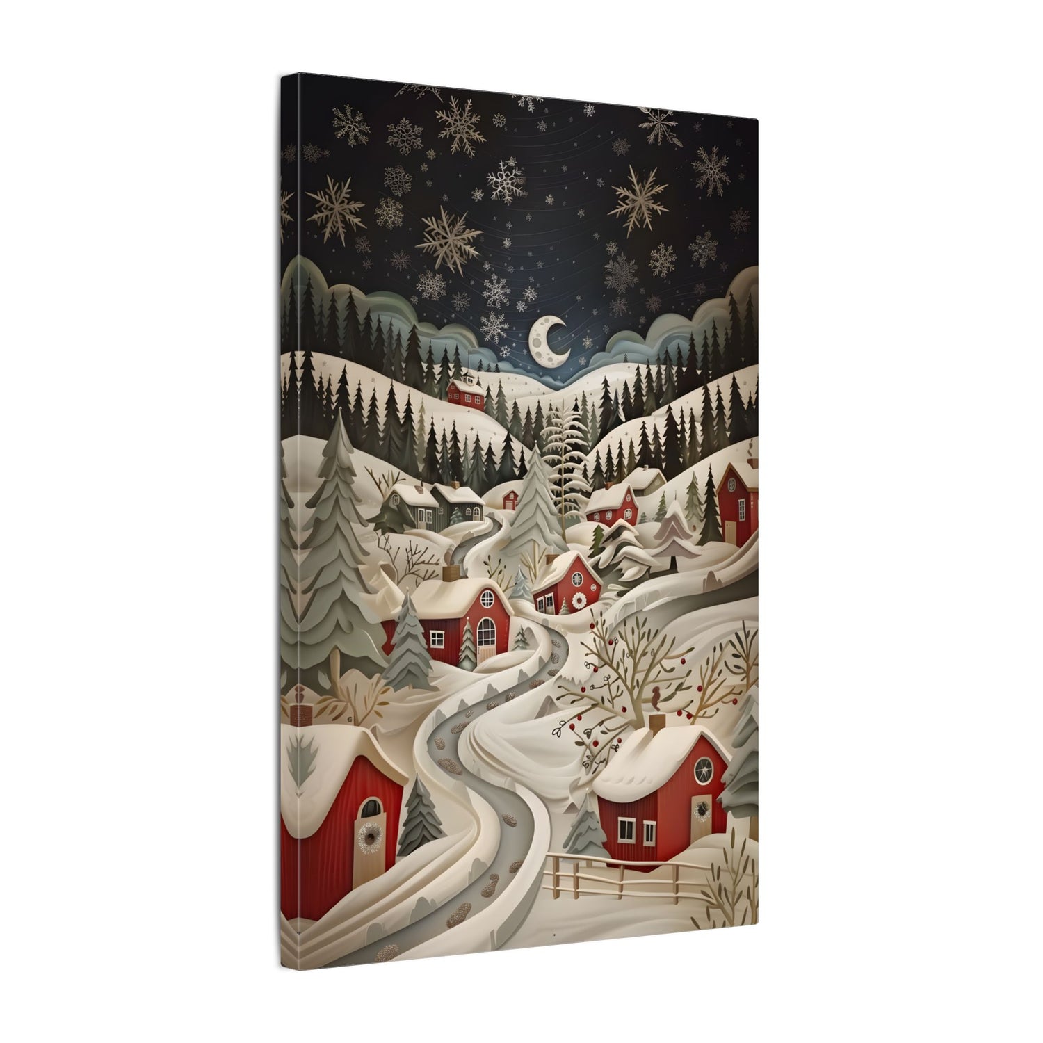 .75" Matte Canvas - Silent Snowfall Village