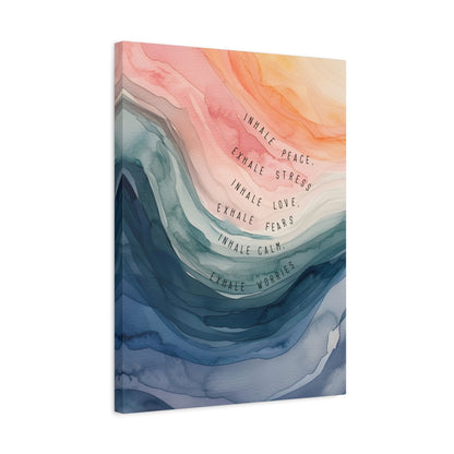 1.25" Matte Canvas - Inhale Exhale Watercolor Calm