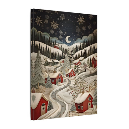 .75" Matte Canvas - Silent Snowfall Village