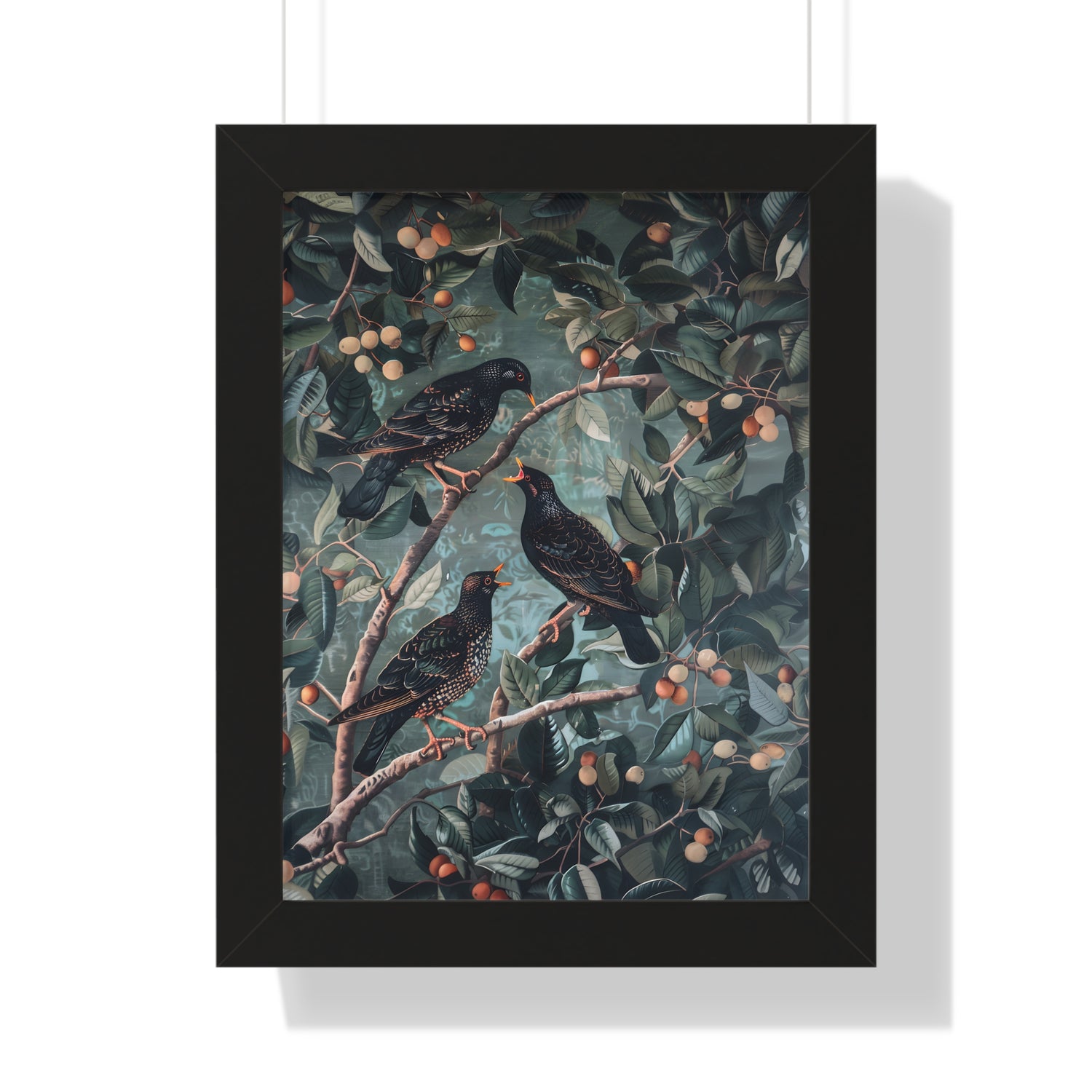 Framed Paper Print - Starlings in Orchard