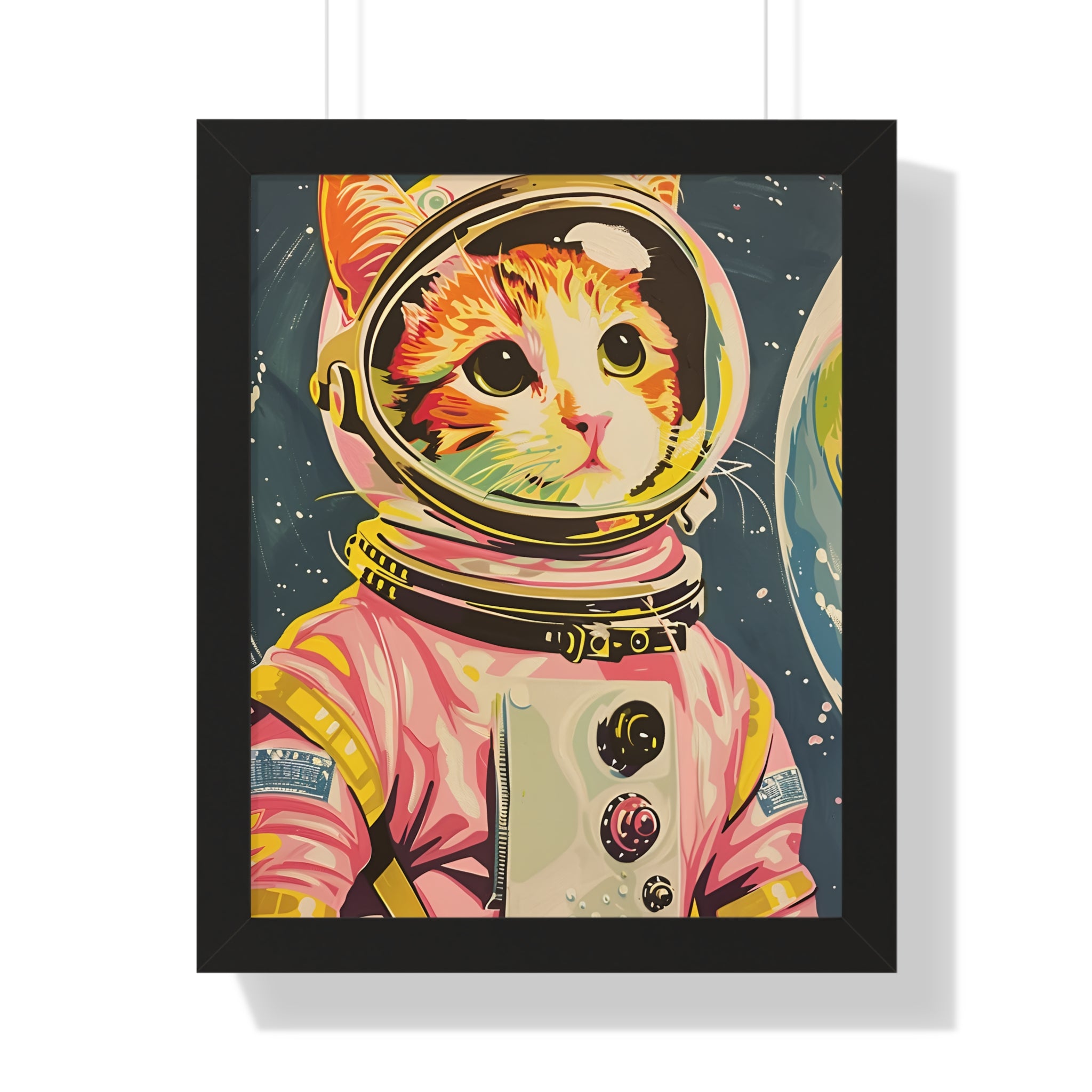 Framed Paper Print - Catstronaut Pink Mission