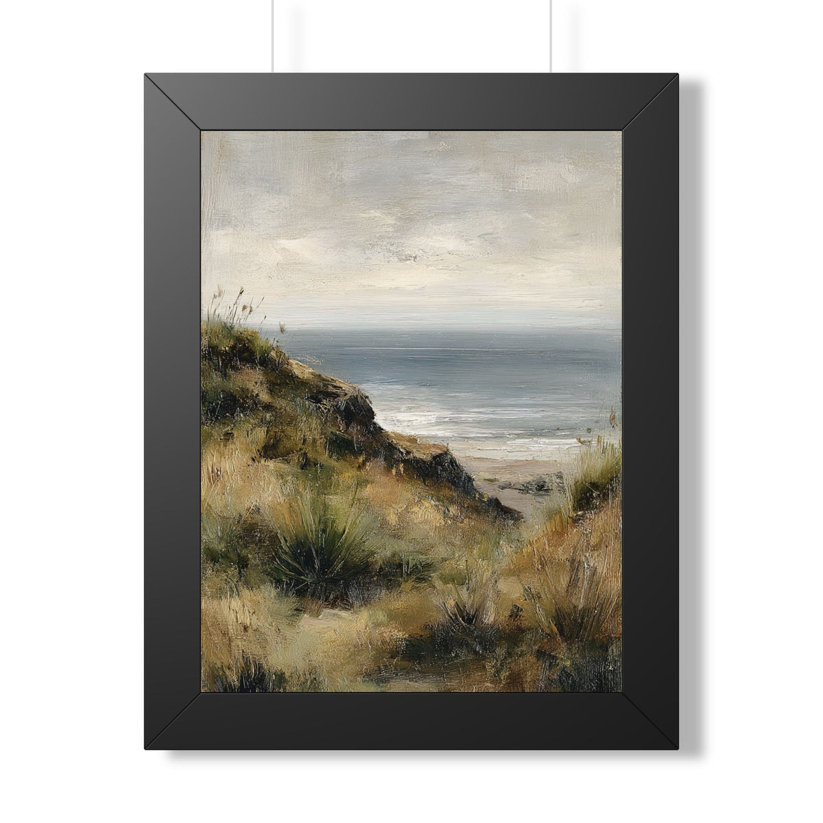 Framed Paper Print - Misty Coastal Seascape