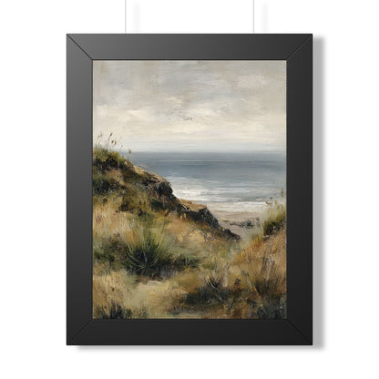 Framed Paper Print - Misty Coastal Seascape