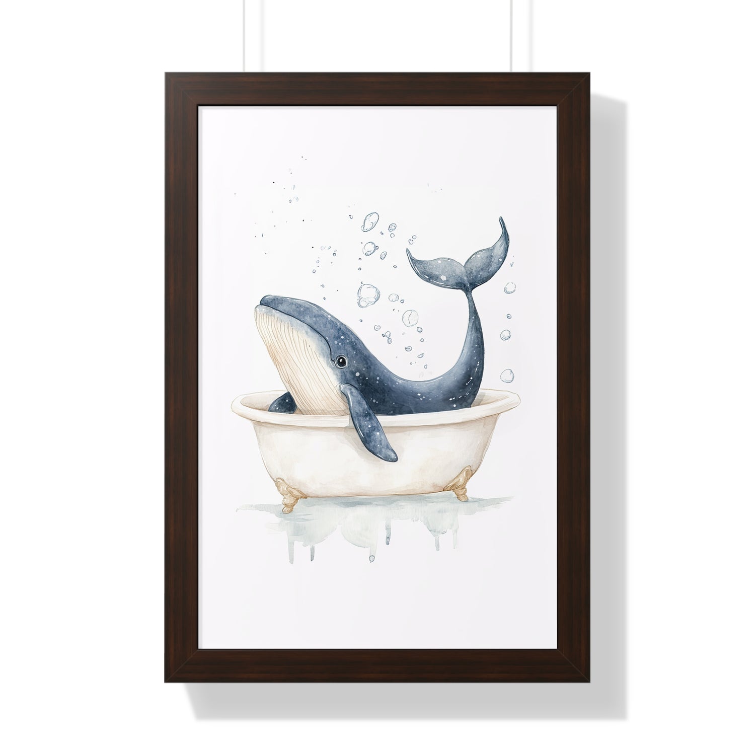 Framed Paper Print - Whale Tub Bubble Splash