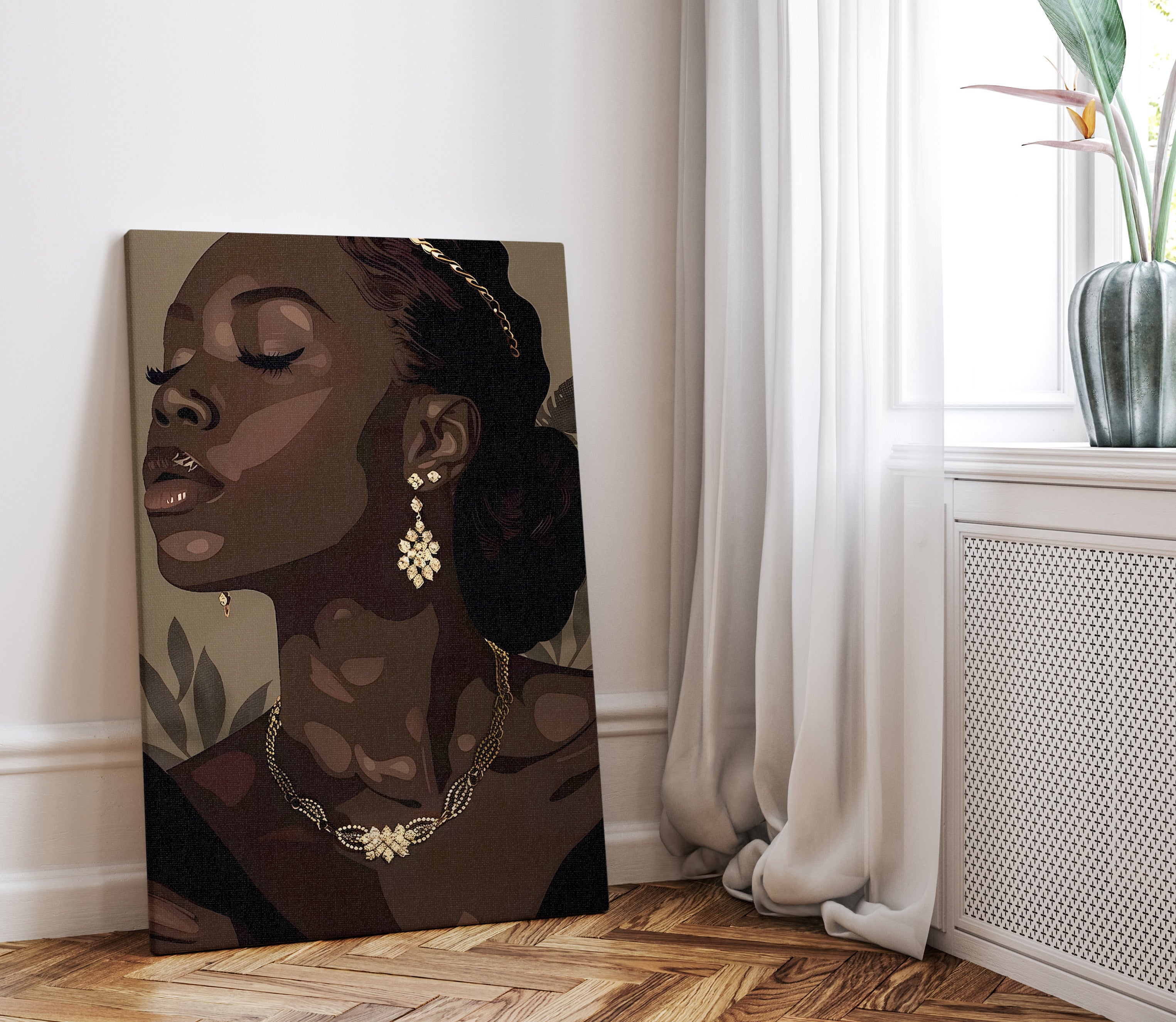 .75" Matte Canvas - Golden Melanin Muse