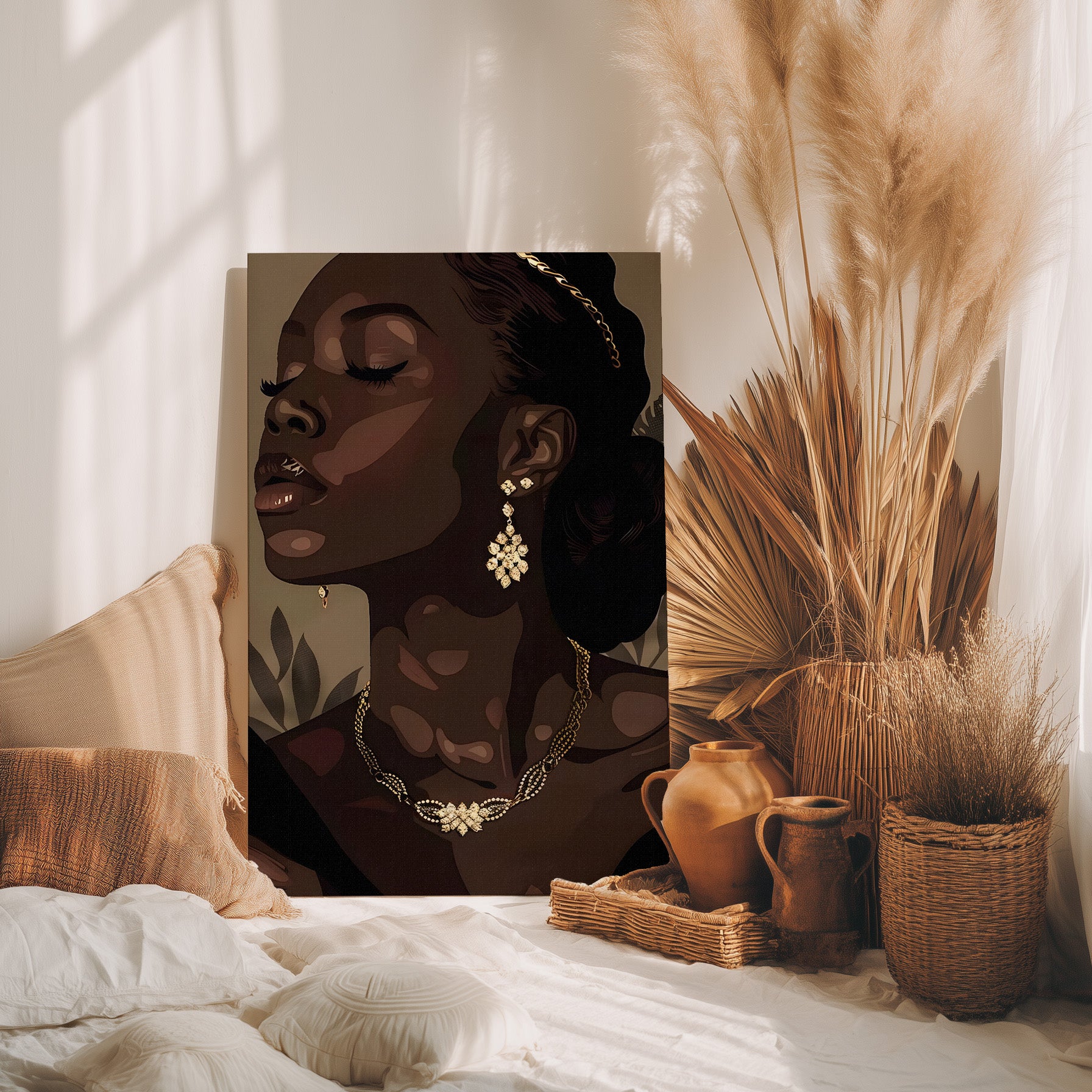 .75" Matte Canvas - Golden Melanin Muse