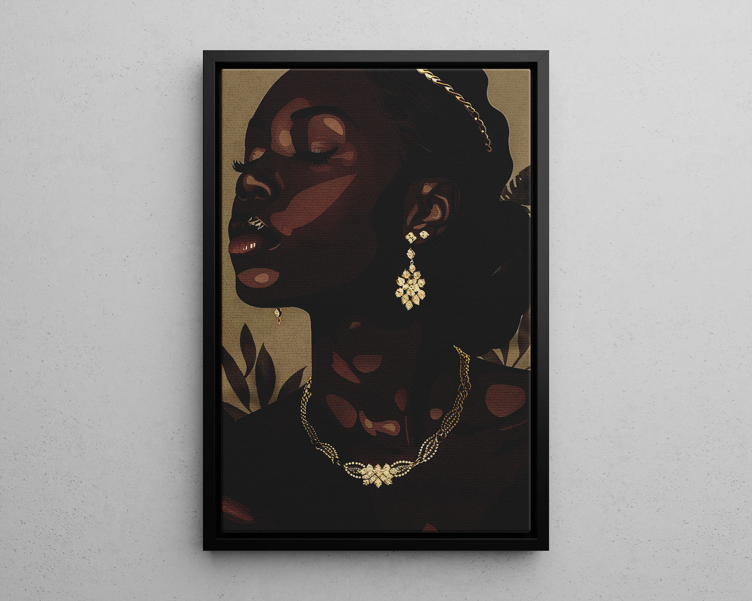 Framed Canvas - Golden Melanin Muse
