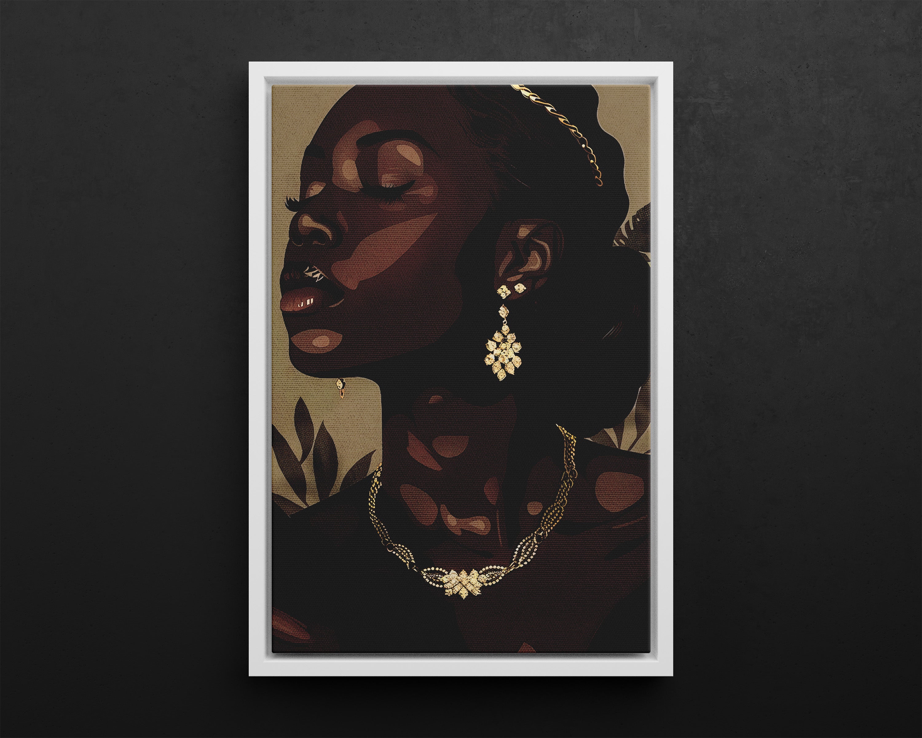 Framed Canvas - Golden Melanin Muse