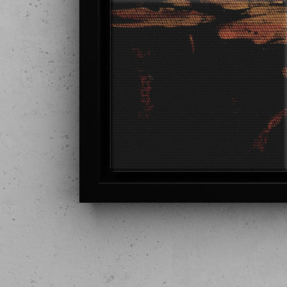 Framed Canvas - Twilight Stag Reflection