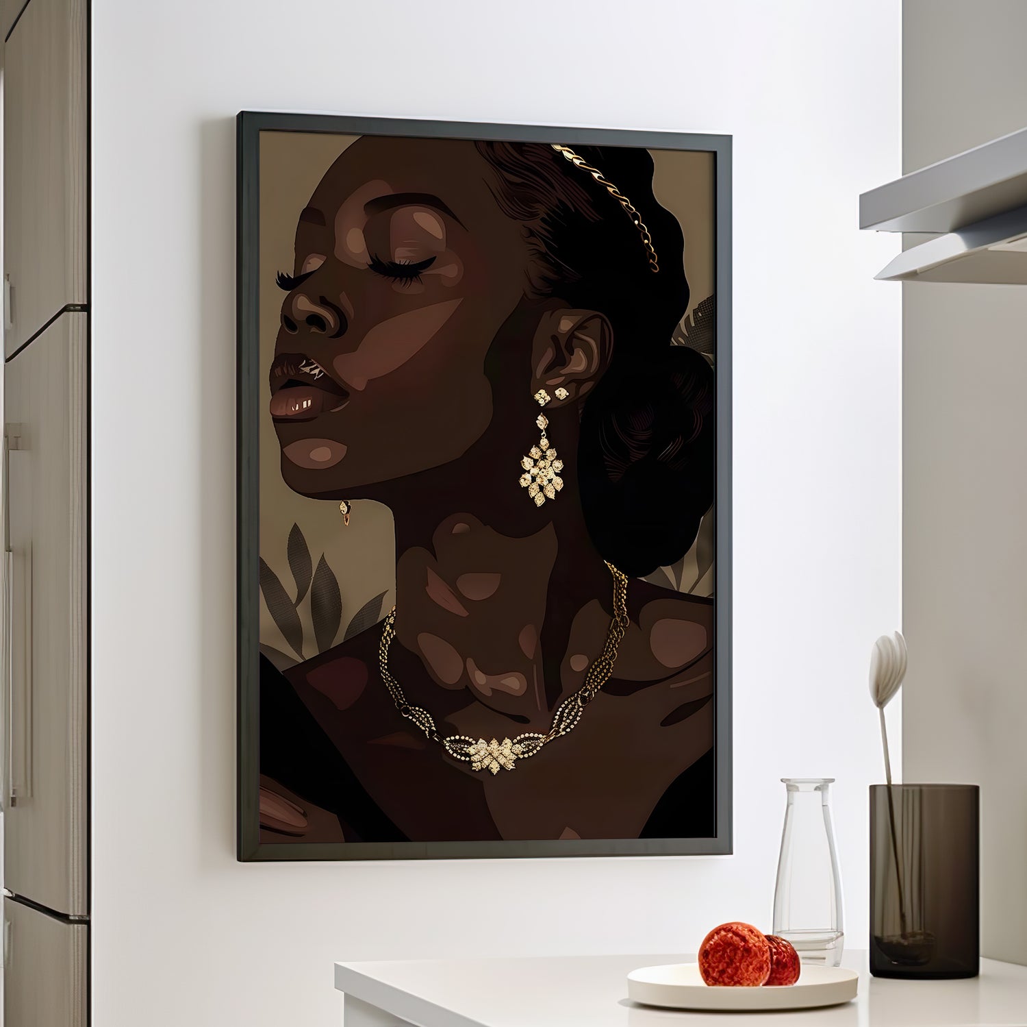 Framed Paper Print - Golden Melanin Muse