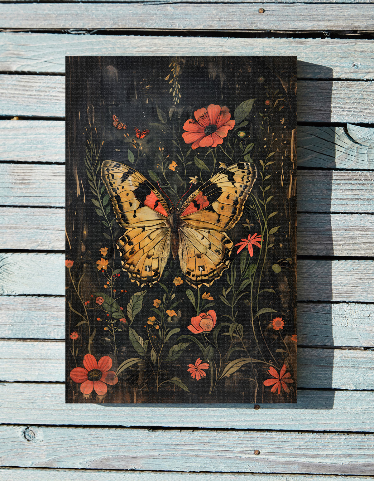 .75" Matte Canvas - Nocturnal Butterfly Garden