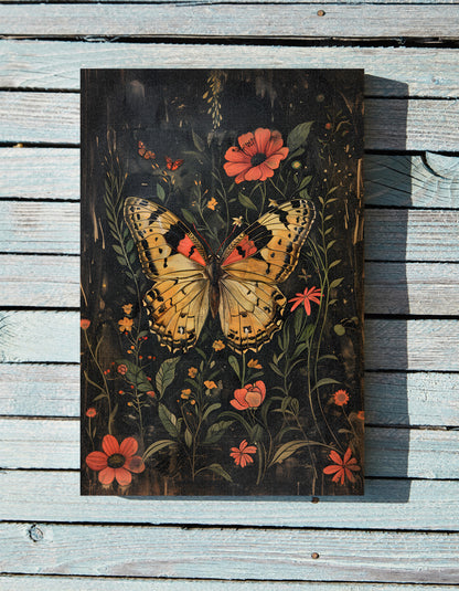 .75" Matte Canvas - Nocturnal Butterfly Garden