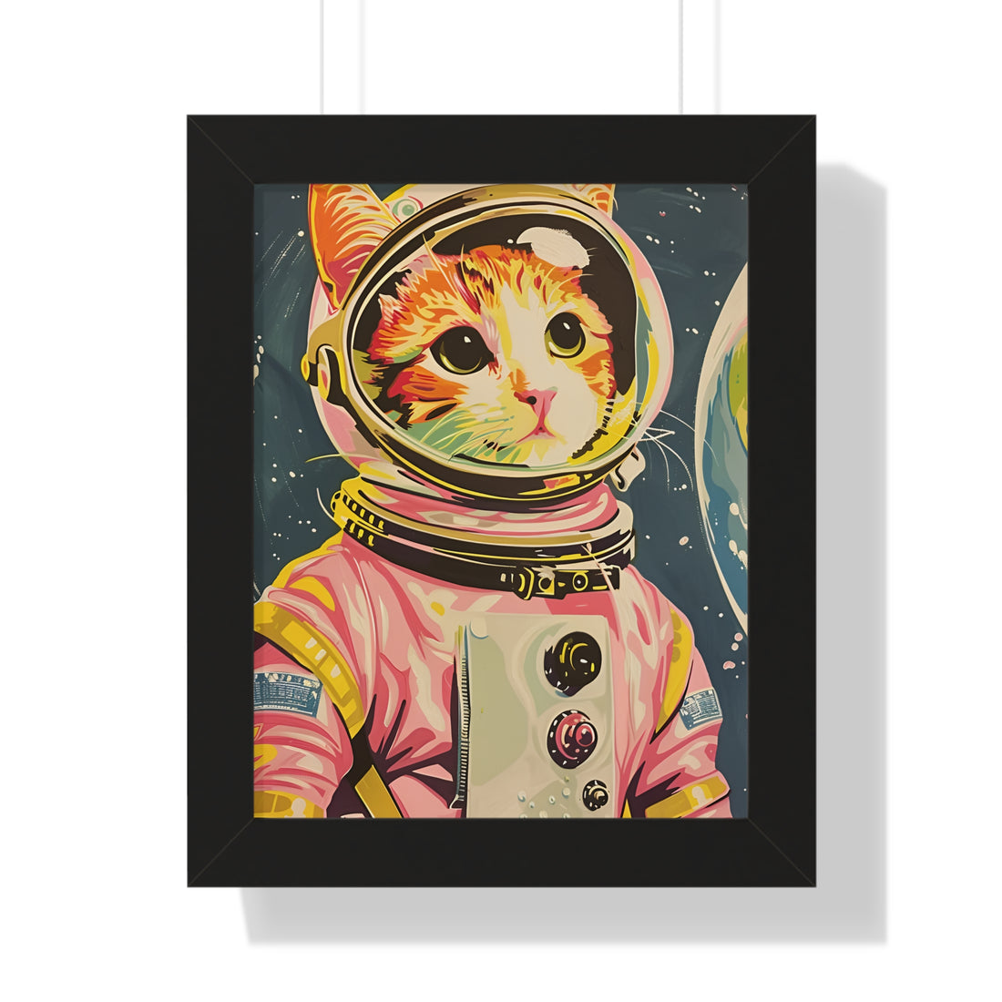 Framed Paper Print - Catstronaut Pink Mission