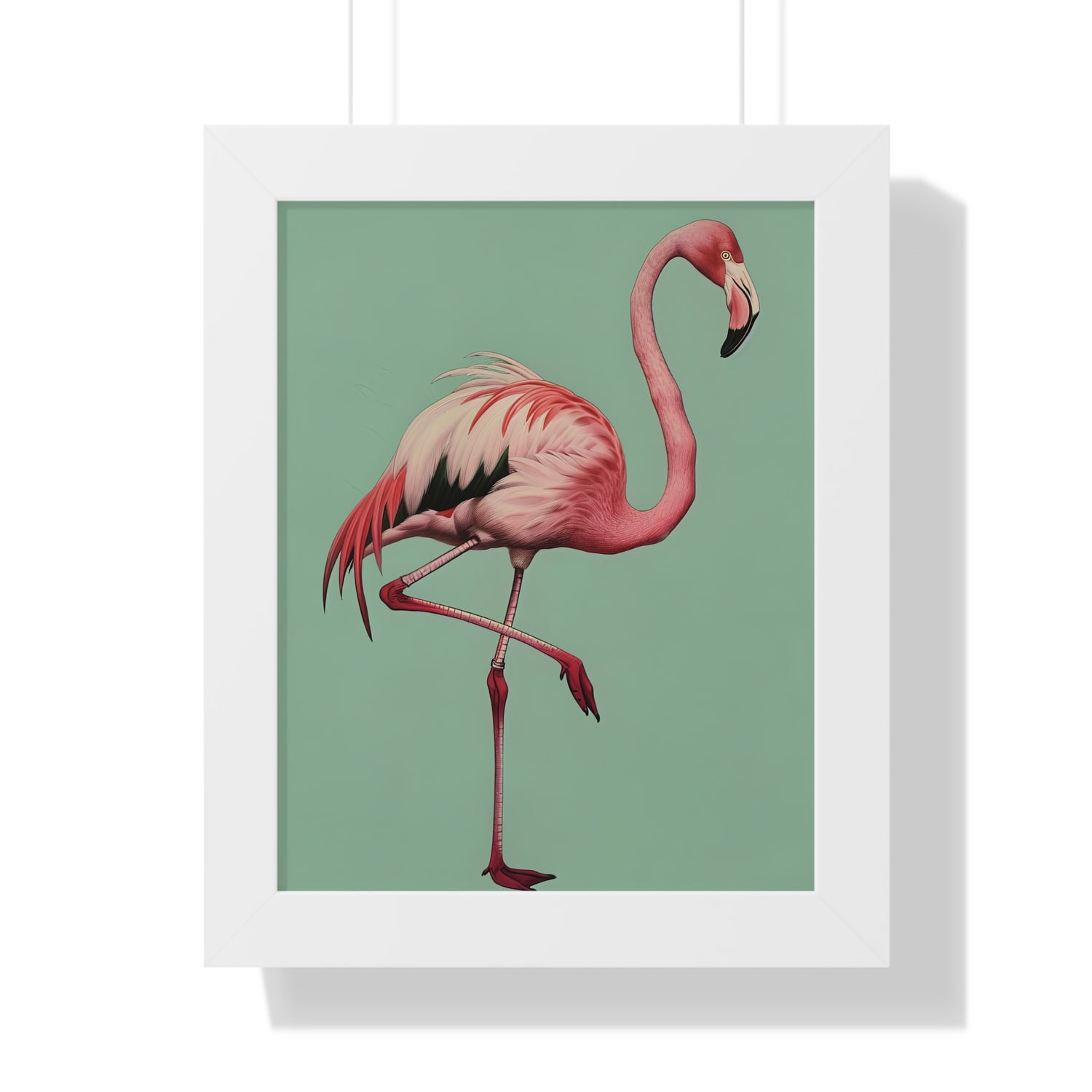 Framed Paper Print - Pink Flamingo Tropical