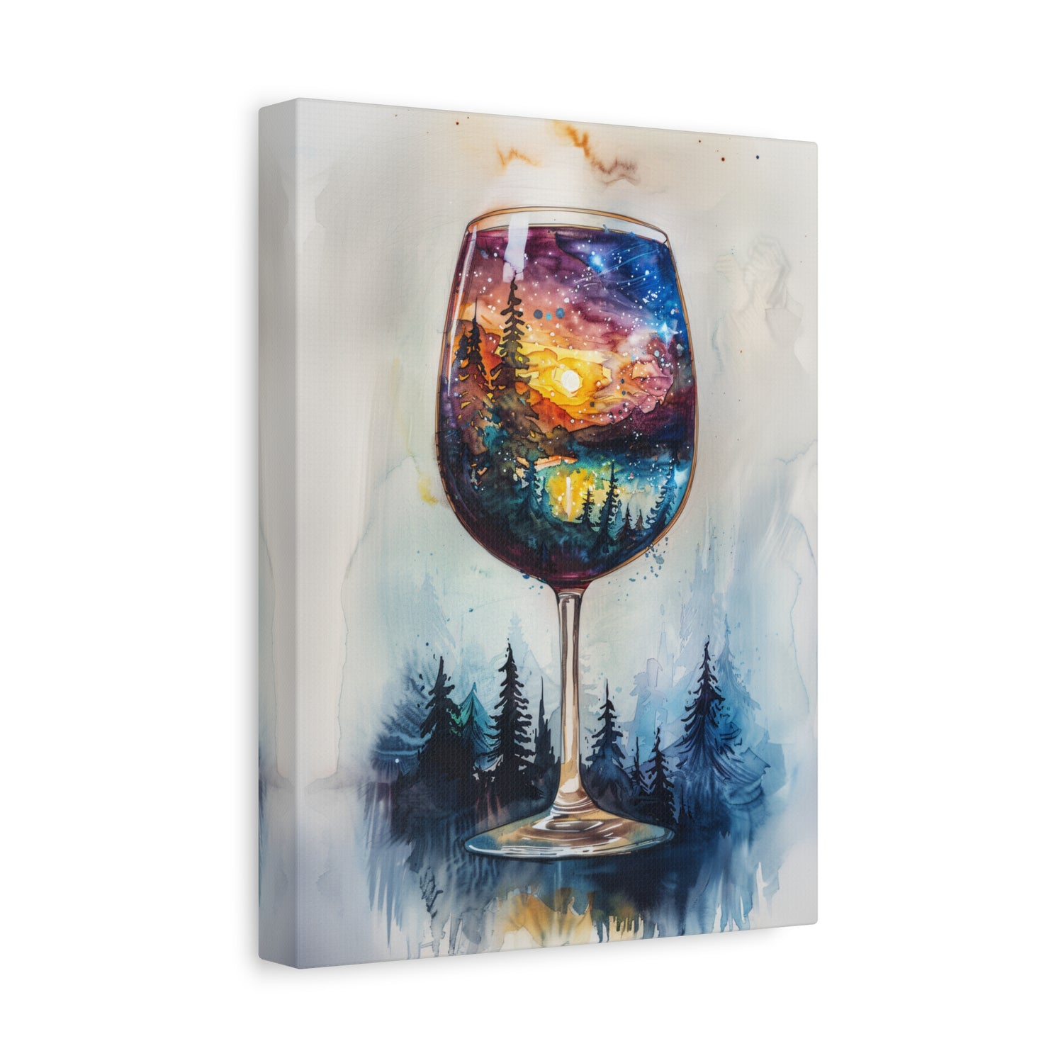 1.25" Matte Canvas - Galaxy Within the Wine Glass