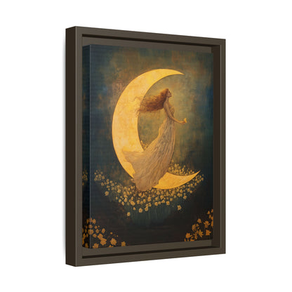 Framed Canvas - Moonlit Dreamer with Daffodils