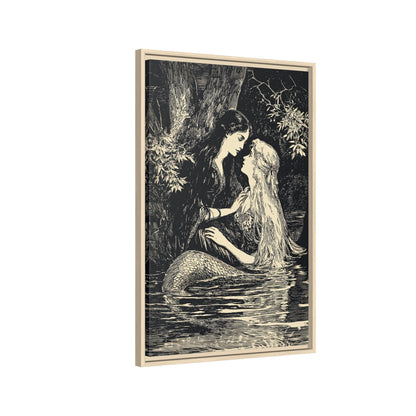 Framed Canvas - Mermaid Fairy Midnight Kiss