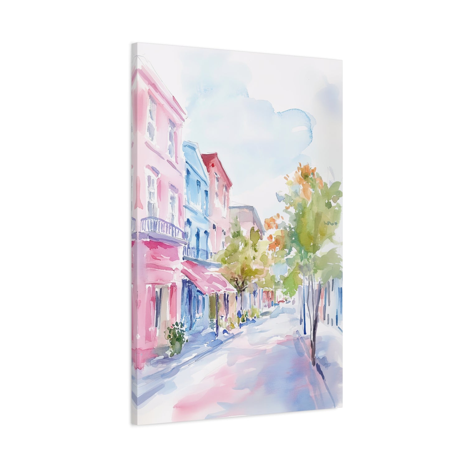 1.25" Matte Canvas - Pastel Charleston Street Scene