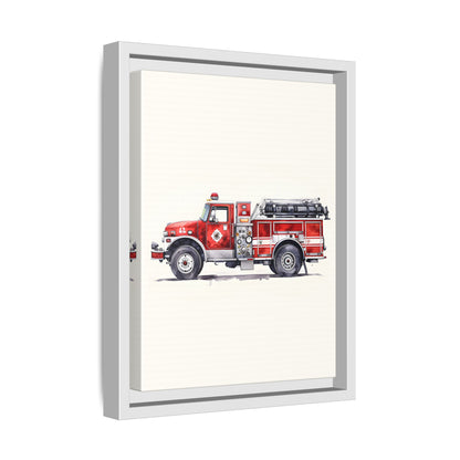 Framed Canvas - Classic Pumper Firetruck