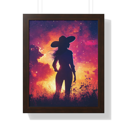 Framed Paper Print - Cosmic Cowgirl