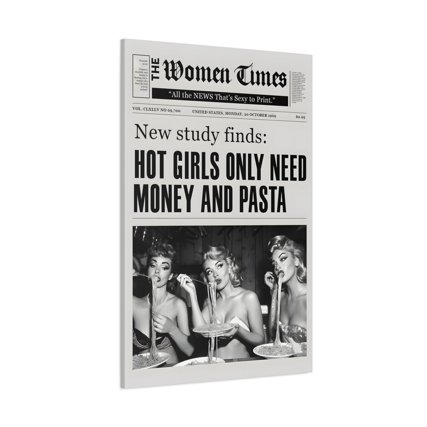 1.25" Matte Canvas - Retro Pasta Gazette