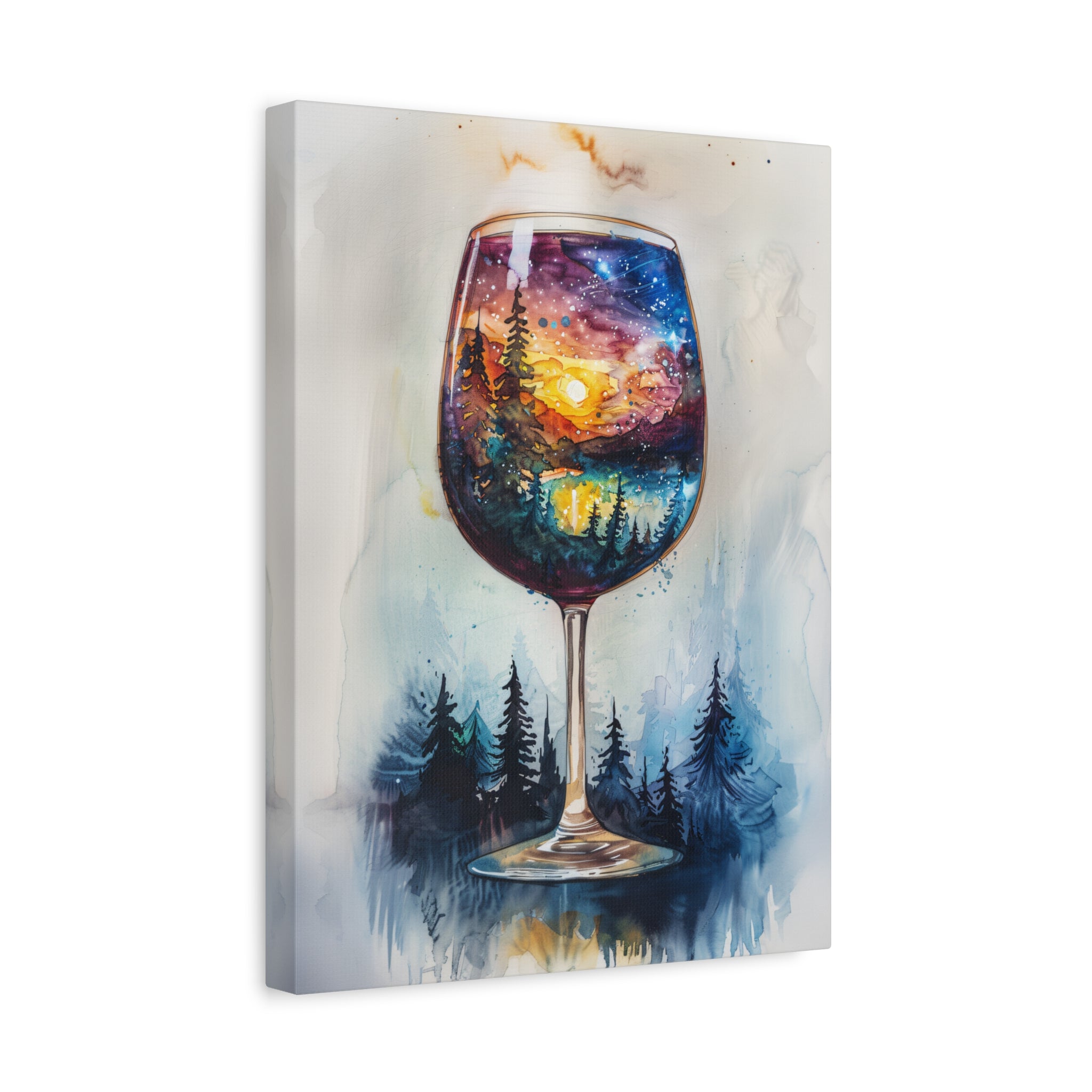 1.25" Matte Canvas - Galaxy Within the Wine Glass
