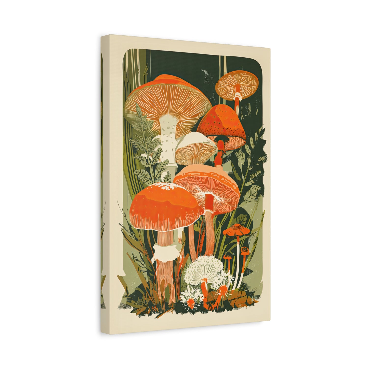 1.25" Matte Canvas - Groovy Woodland Mushrooms