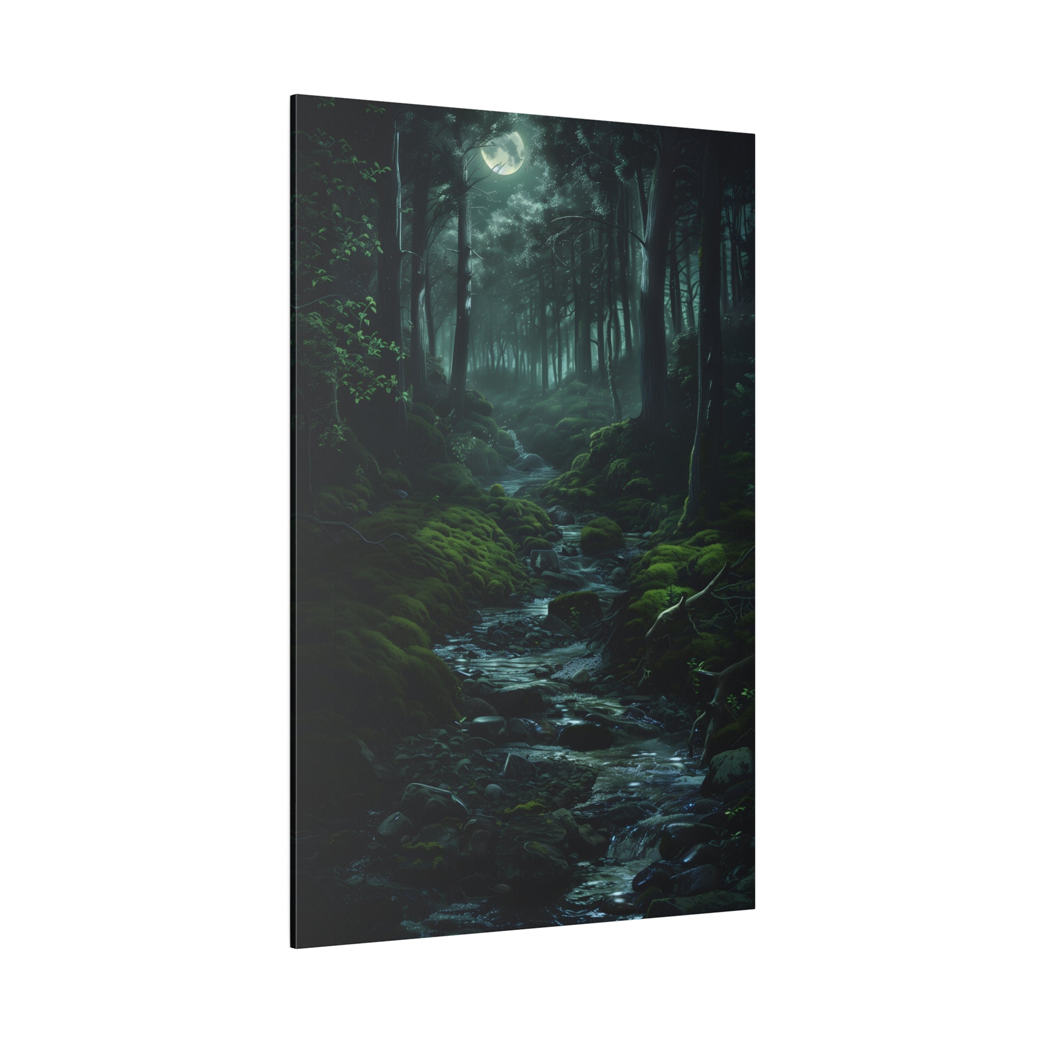 .75" Matte Canvas - Moonlit Forest Stream