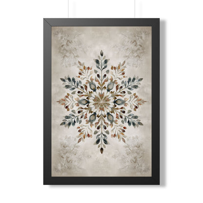 Framed Paper Print - Nordic Botanical Snowflake