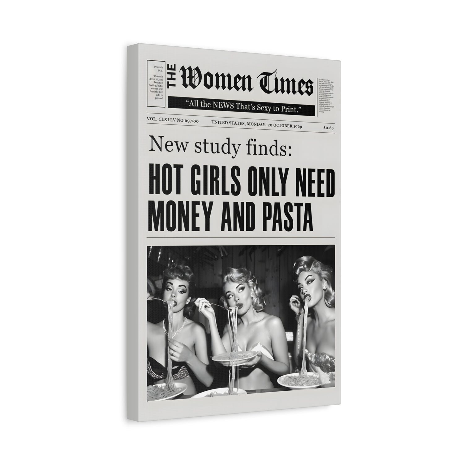 1.25" Matte Canvas - Retro Pasta Gazette