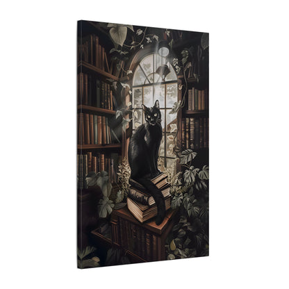 .75" Matte Canvas - Book Hoarder Feline Gaze