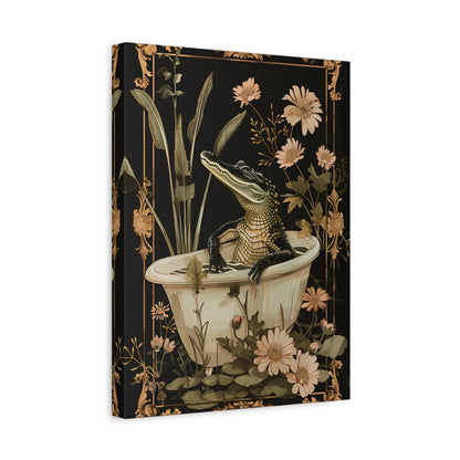 1.25" Matte Canvas - Crocodile in Bloom Bath Bliss