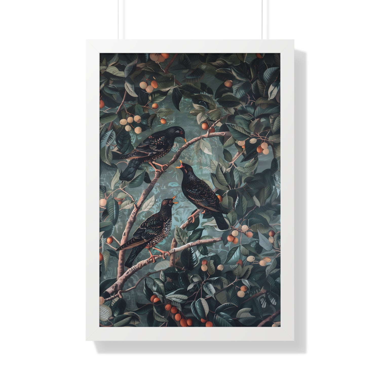 Framed Paper Print - Starlings in Orchard